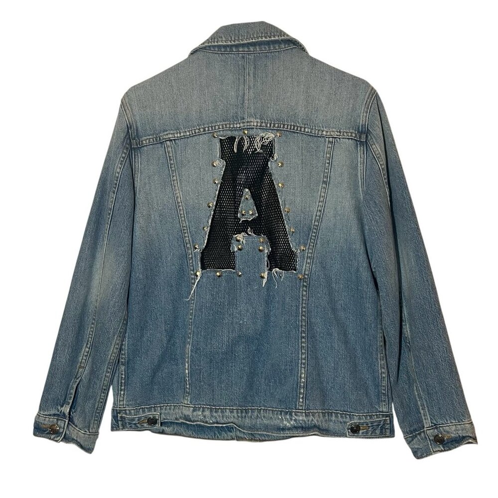 Good American Women’s Denim Jacket Size 2/3 Medium/ Large Blue Letter A Cotton - Picture 2 of 13